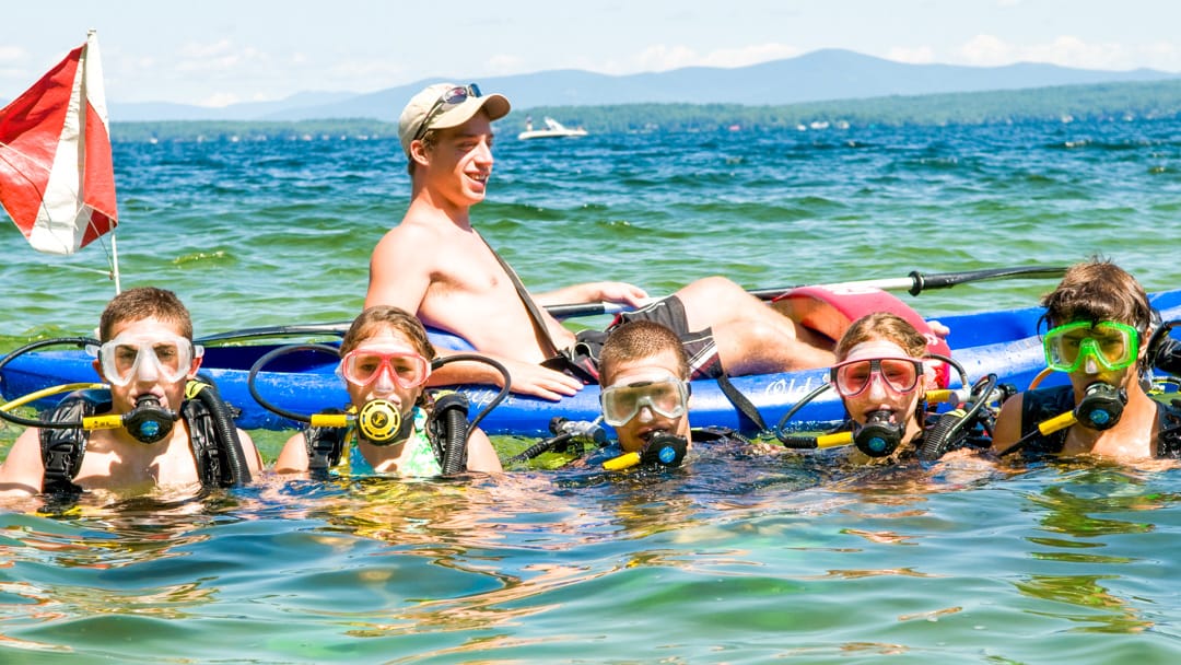 Brookwoods campers scuba diving