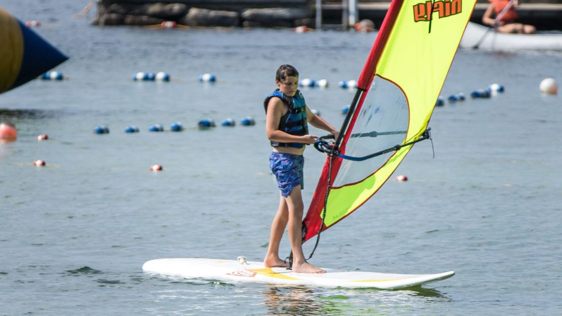 Brookwood boy at windsurfing