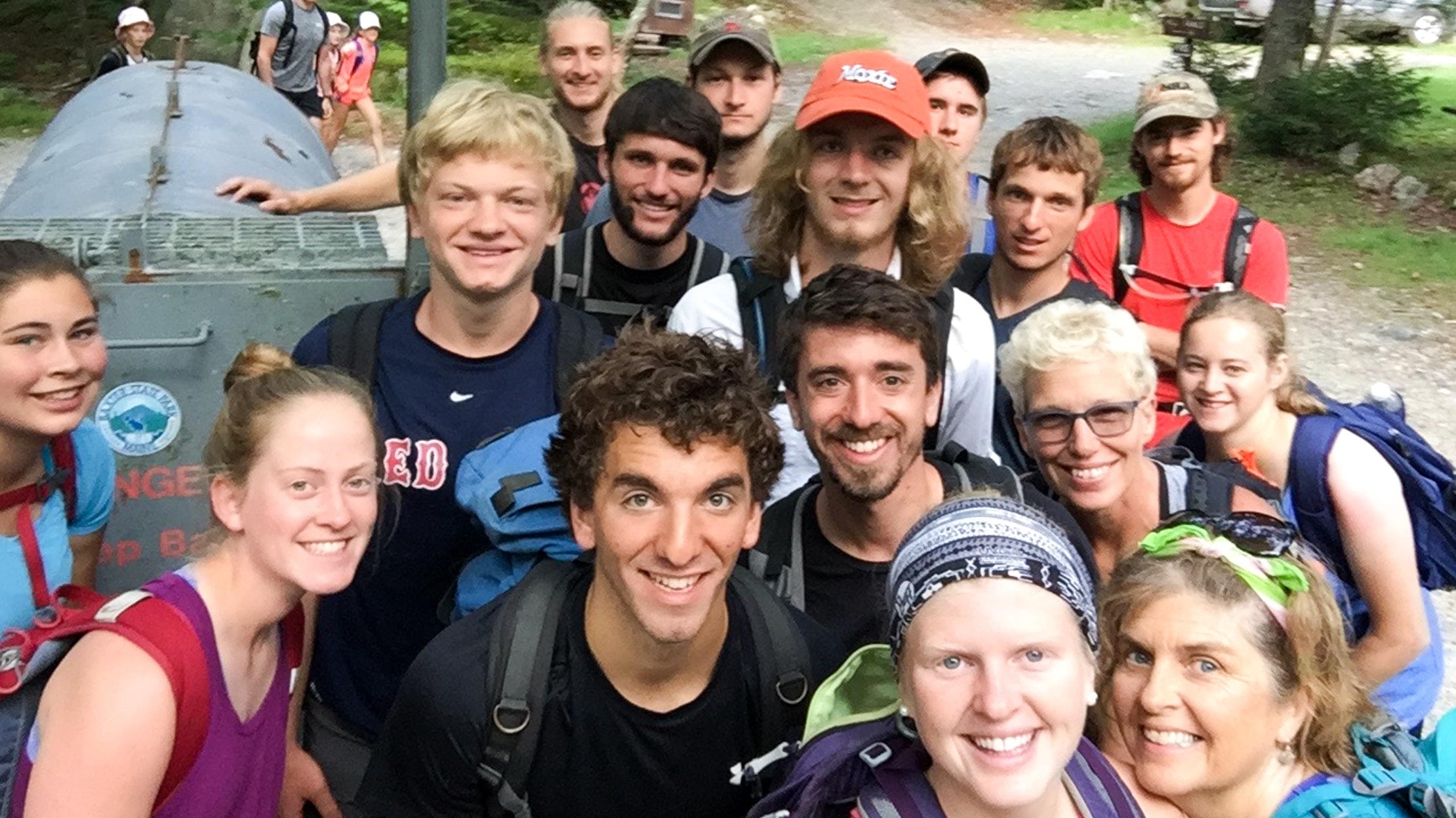 Group of staff smiling outside