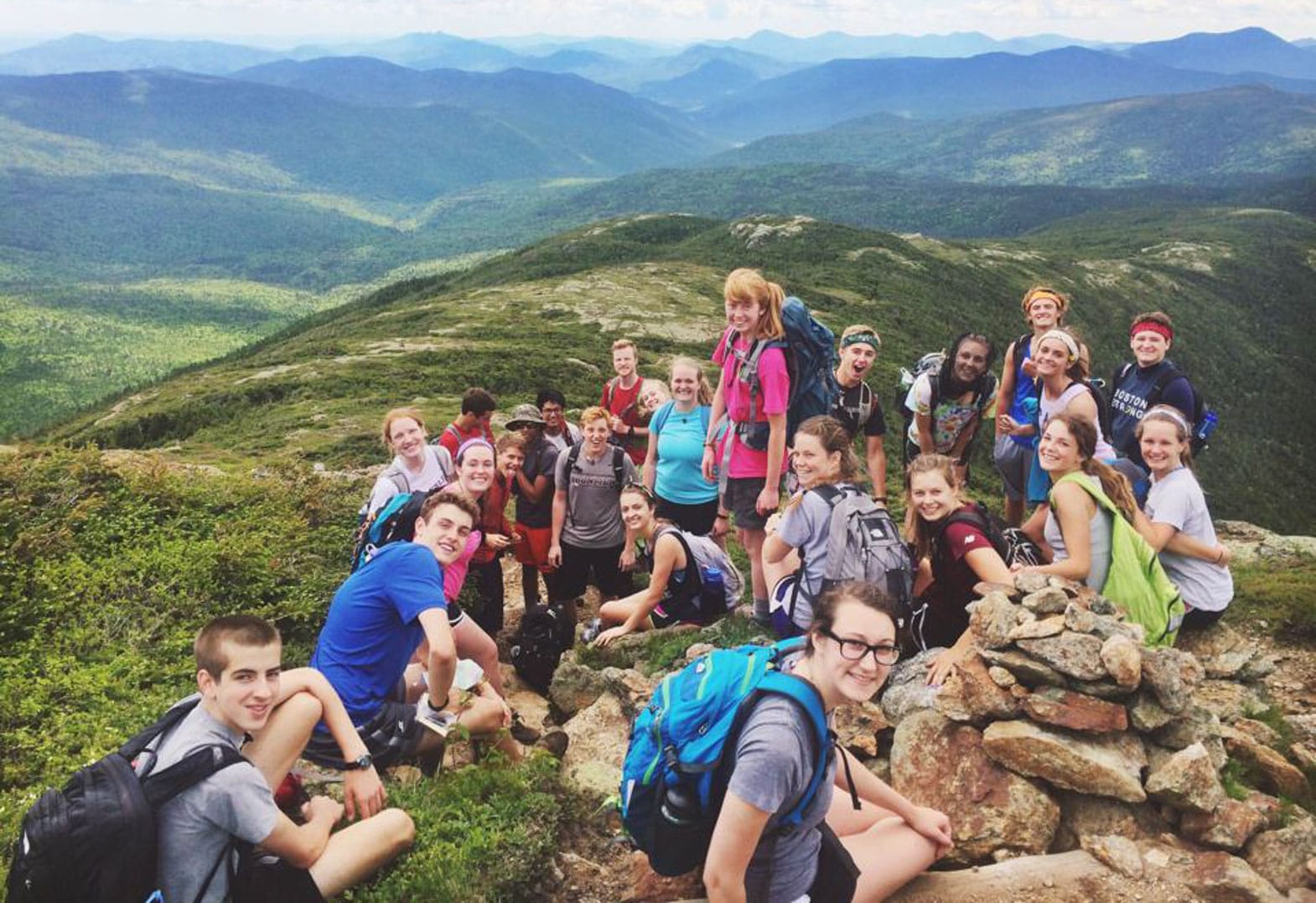 MRO campers on a hiking trip in Maine