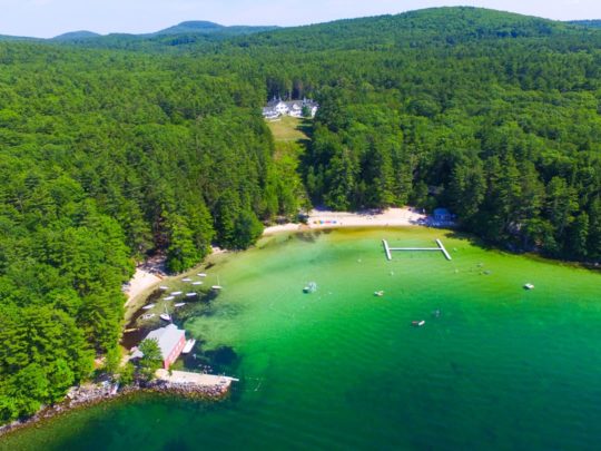 Aerial of Brookwoods camp and waterfront