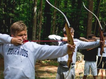 Brookwoods boys at archery