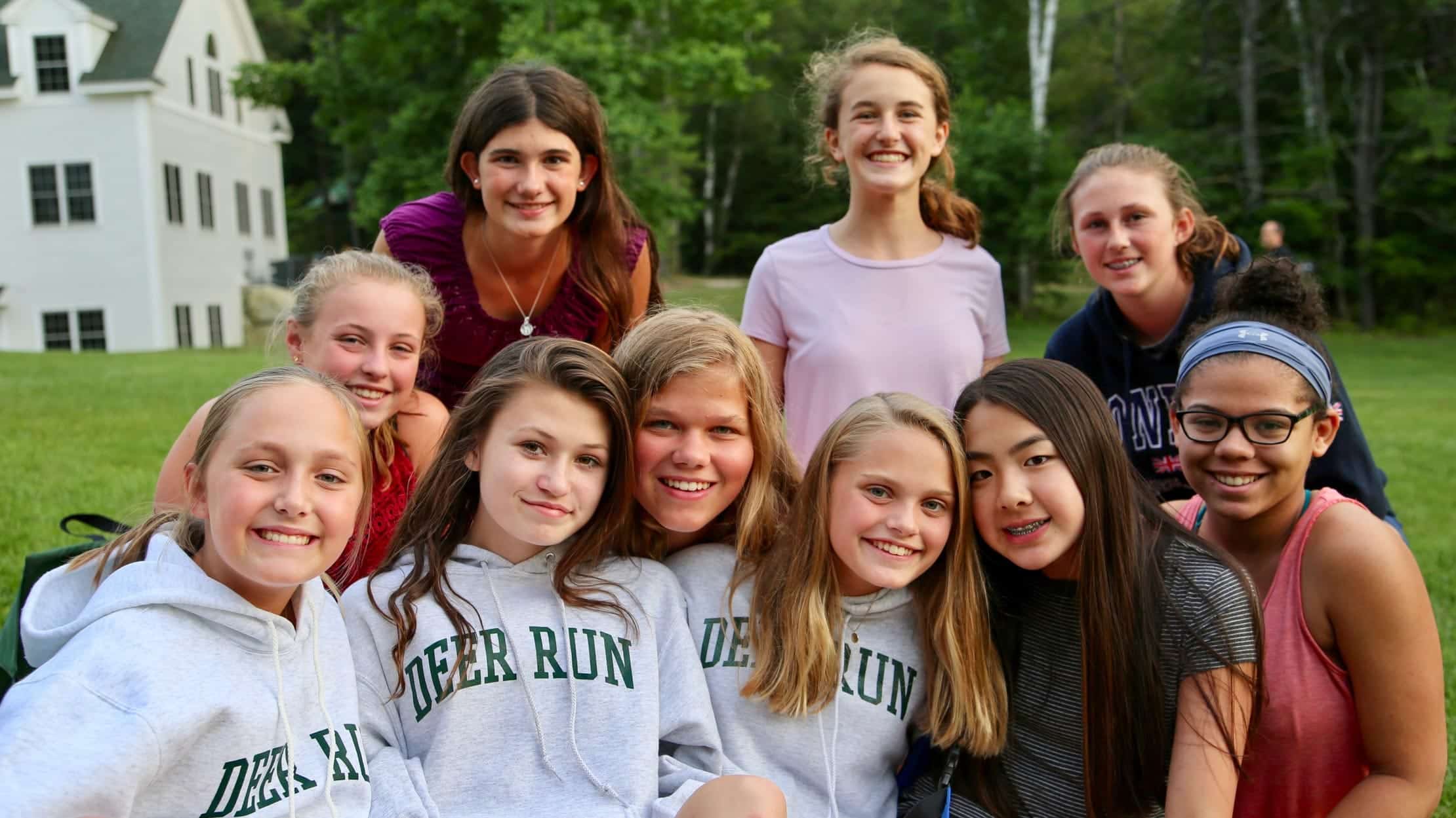 Group of Deer Run campers sitting outside