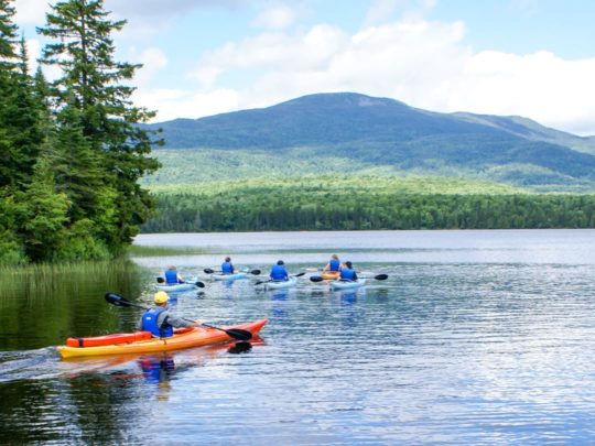 Kayakers on the lake at Moose River