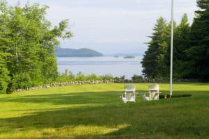 Front lawn and waterfront view